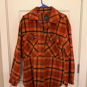 Orange Plaid Shacket